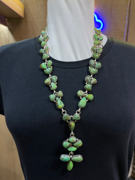 Pixie Turquoise Cluster Lariat Style Necklace