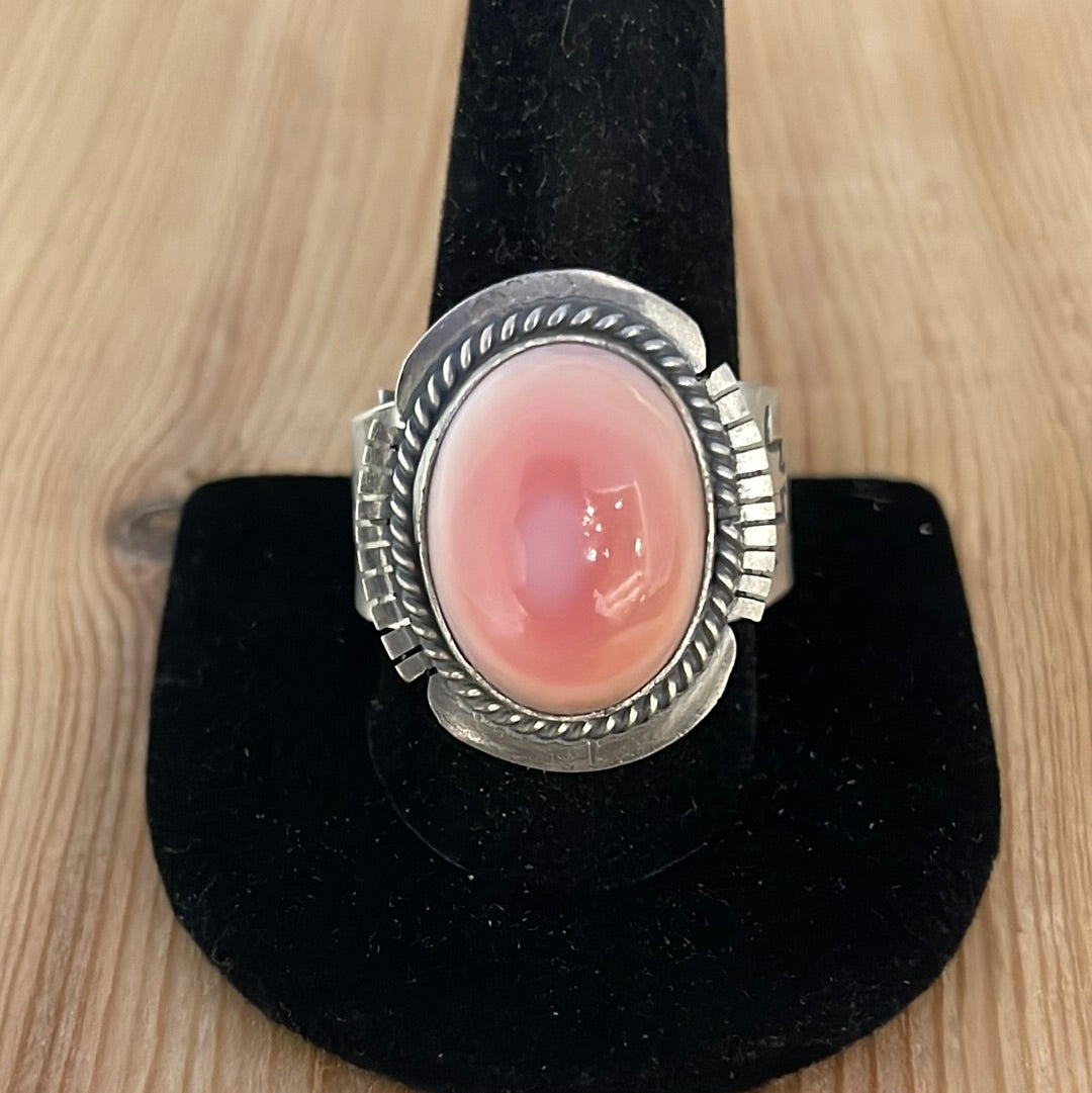 Pink Conch Shell Ring Size 15.5