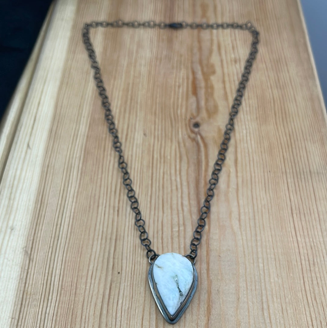 18” White Buffalo Teardrop Necklace