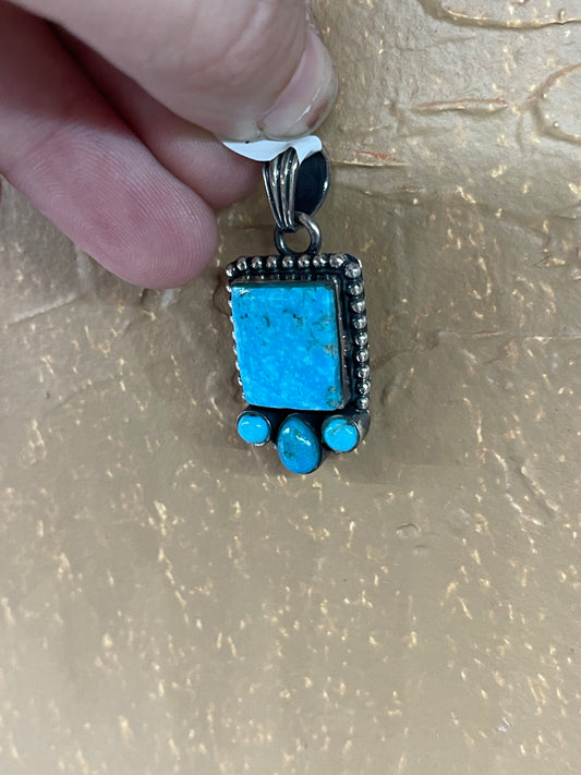 Kingman Turquoise Square Pendant