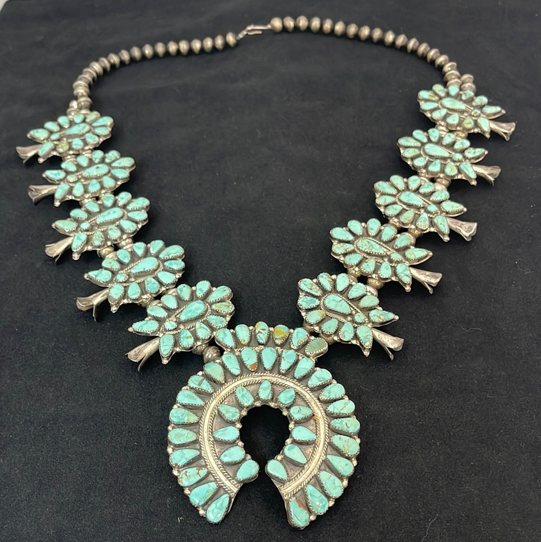 lot 1 11/17 28” Vintage Squash Blossom Necklace