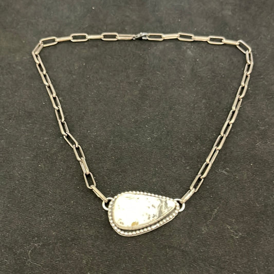 16” White Buffalo Triangle Necklace