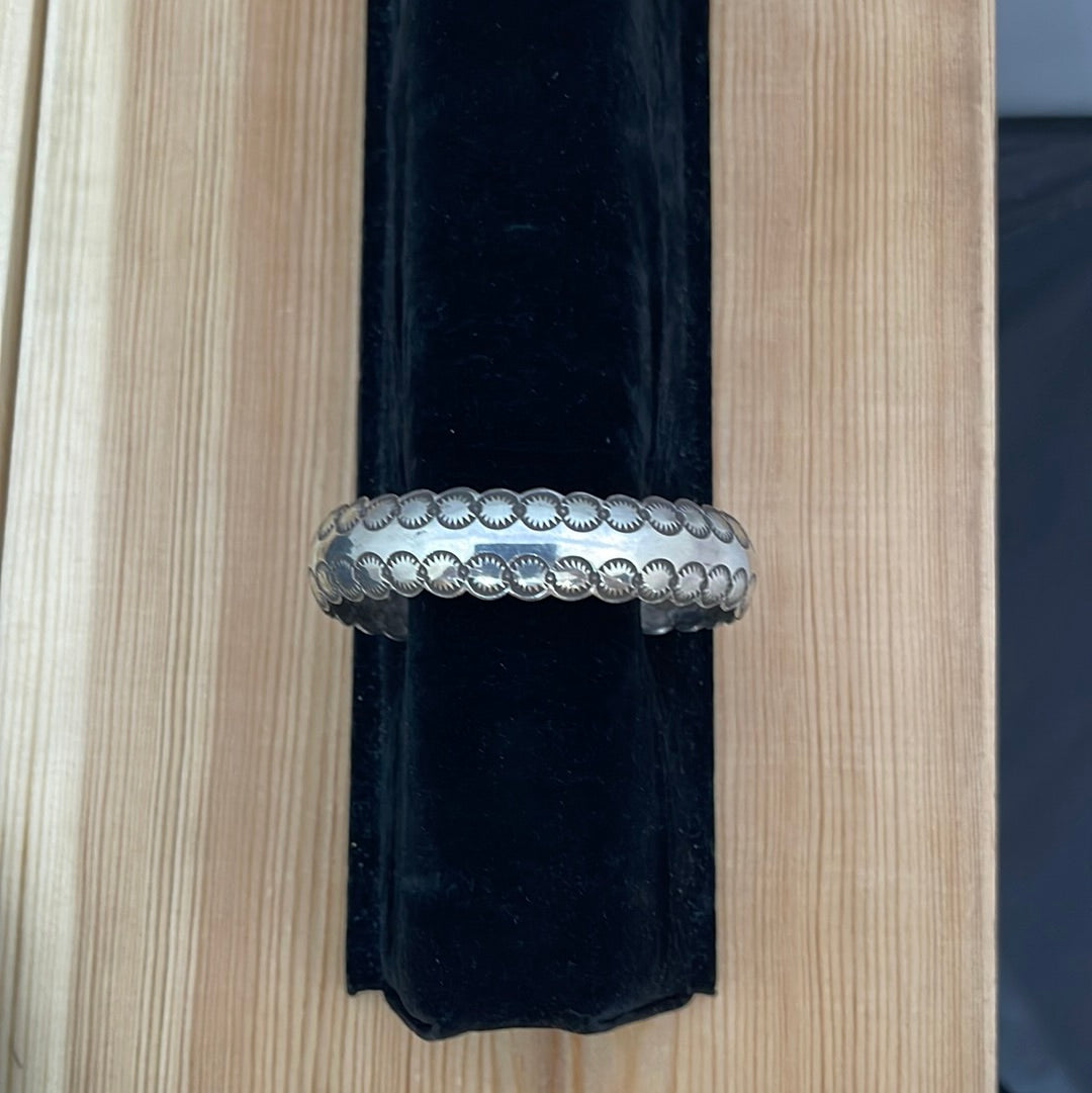 Vintage 6” - 7” Silver 5/8" Cuff Bracelet