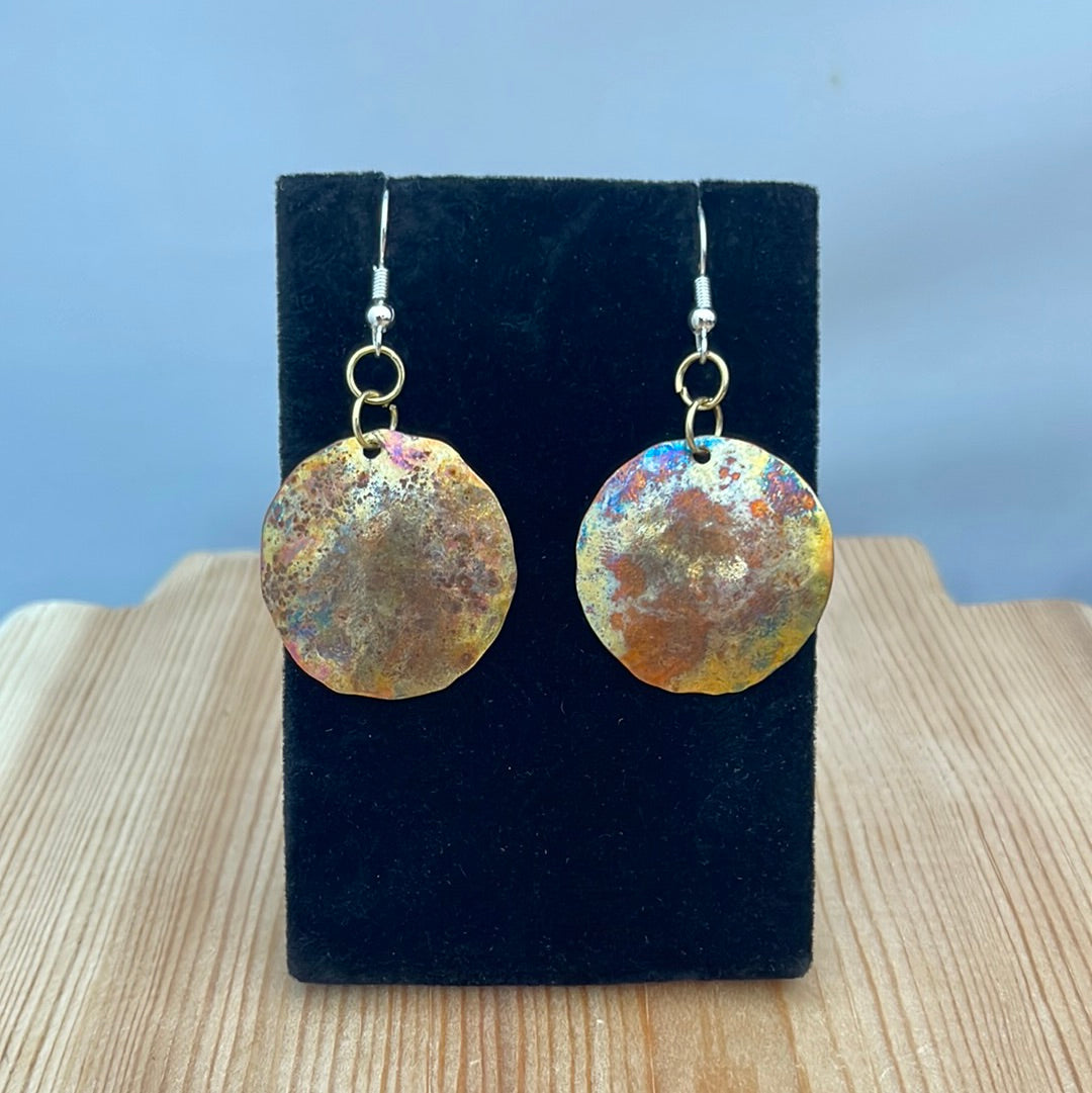 Copper Rounds on Hook Earrings