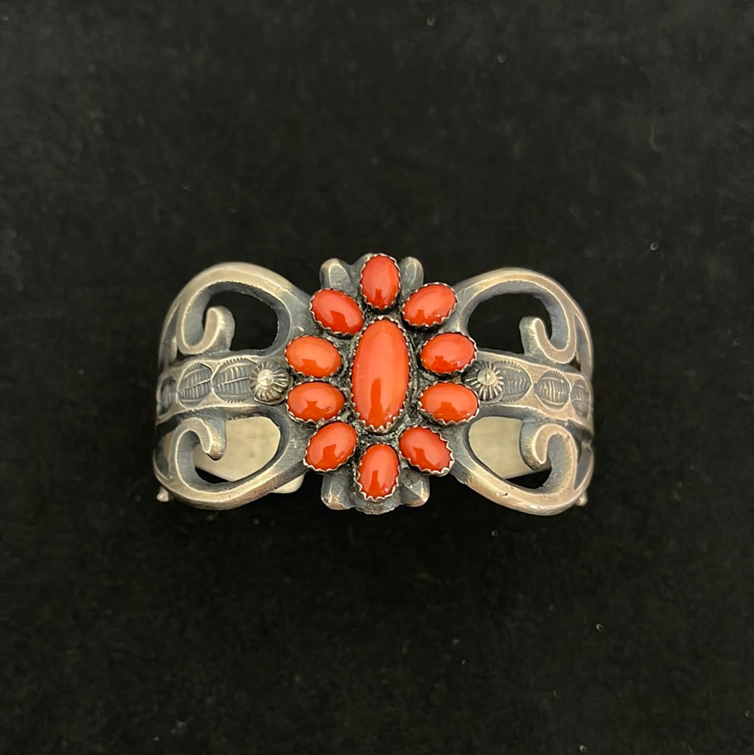 Vintage Red Coral 6 1/2” Bracelet
