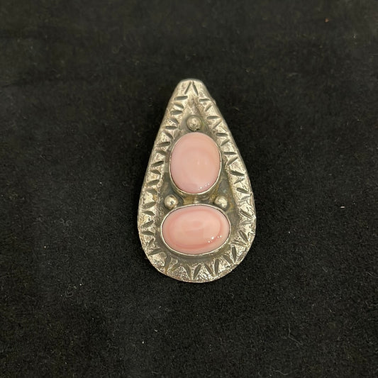 Pink Conch Shell Shepherds Hook Pendant by Jude Candelena