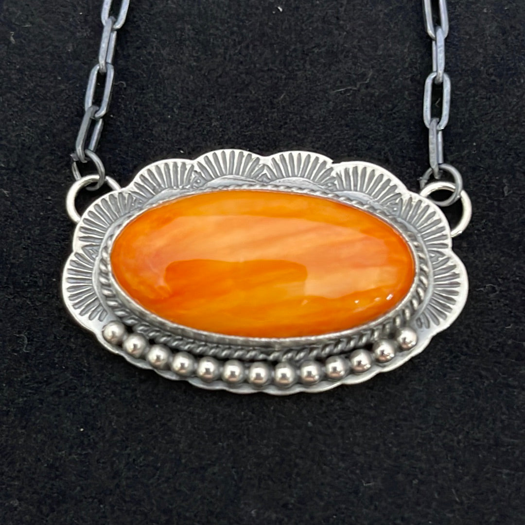 16” Orange Spiny Oyster Shell Necklace