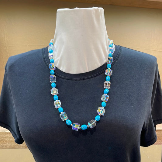 Natural Turquoise Nuggets & Crystals 26” Necklace