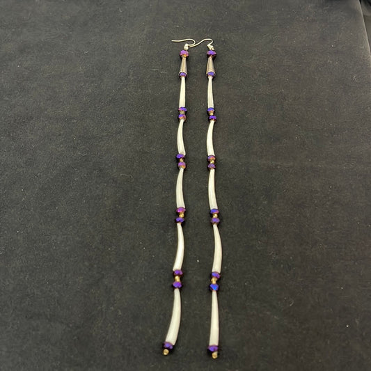 10" Dentalium Shell with Purple Beads