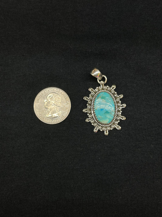 Kingman Turquoise Oval Pendant