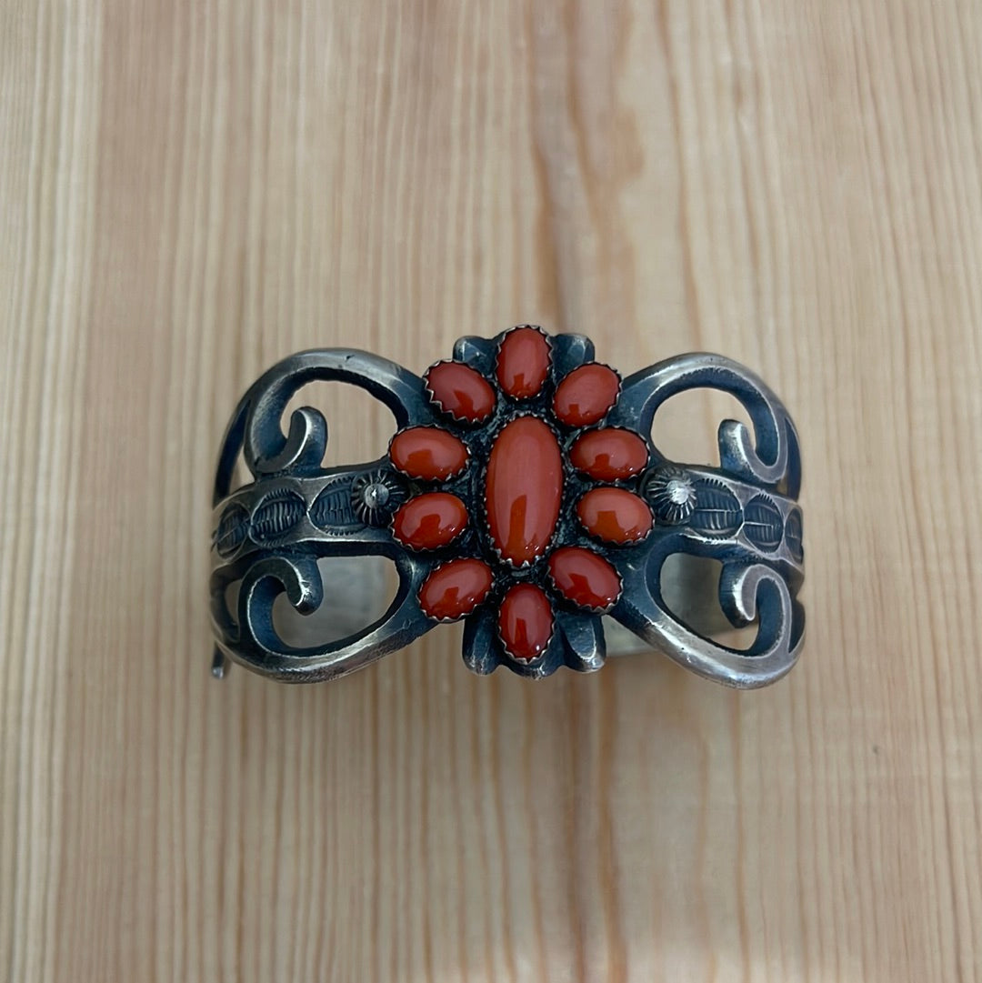 Vintage Red Coral 6 1/2” Bracelet