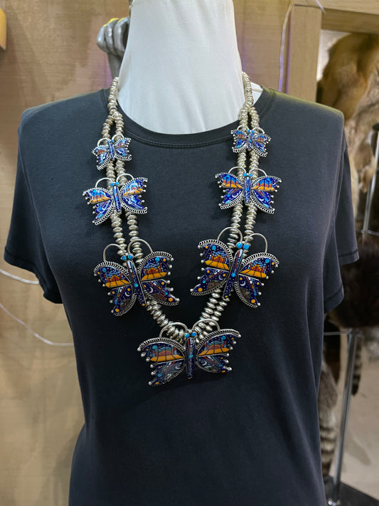 Micro Inlay Butterfly Pearl Necklace