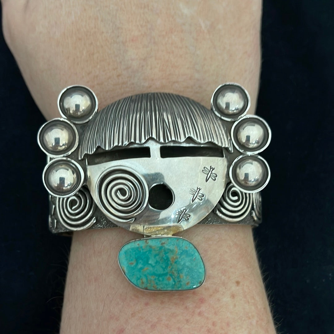 Turquoise Maiden Head Cuff Bracelet