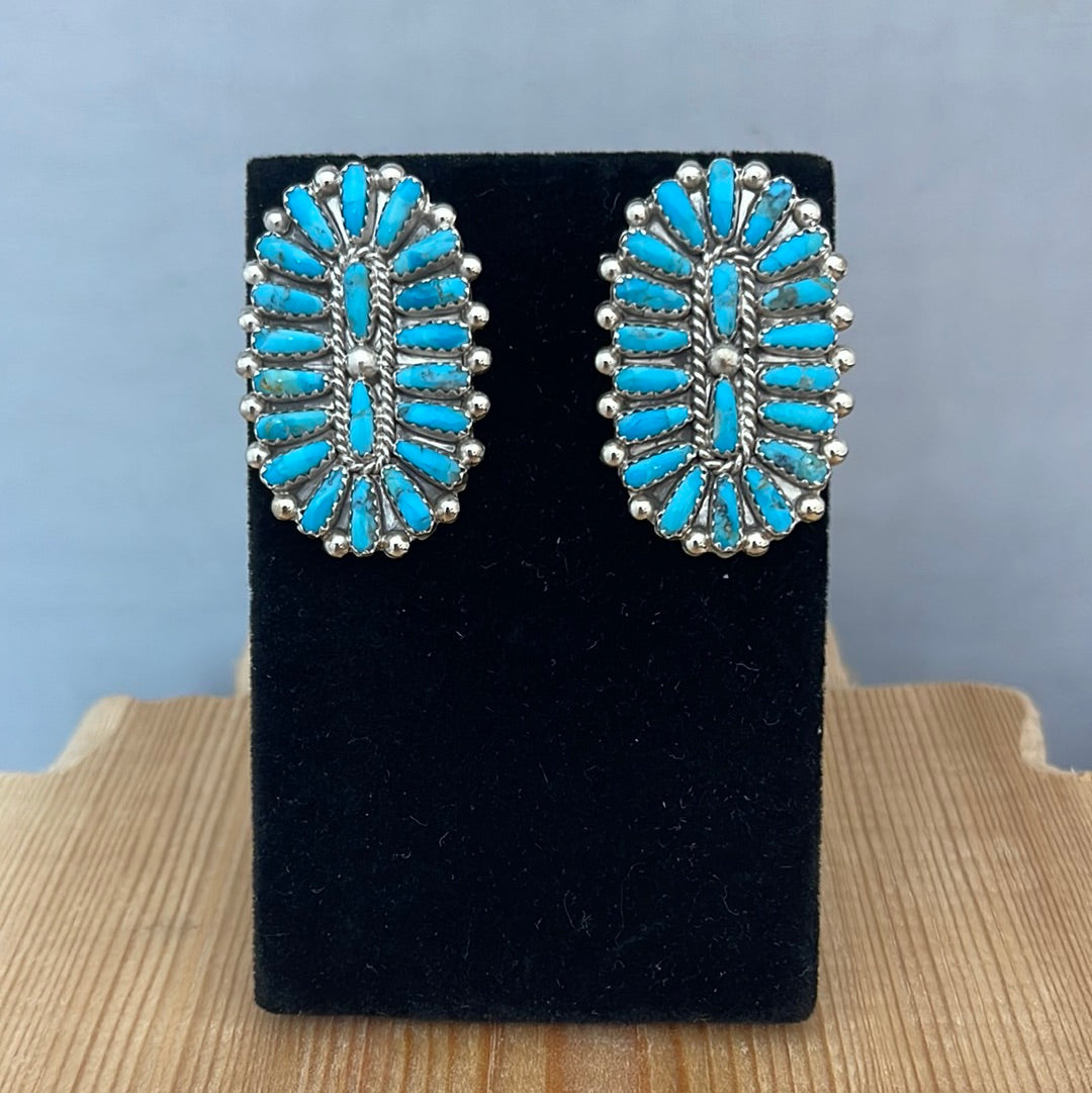 LOT 55 2/18 Turquoise Cluster Earrings