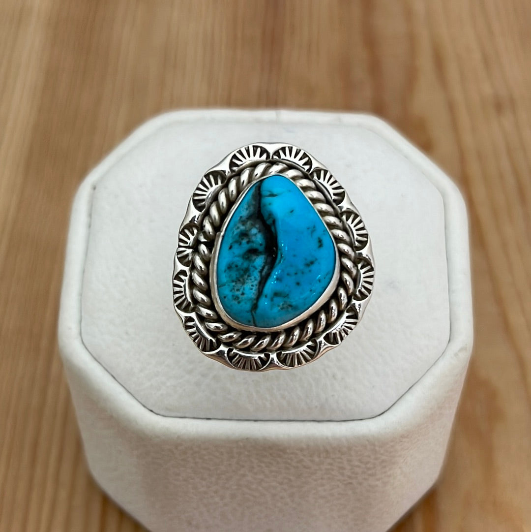 9.0 - Turquoise with Stamping Ring