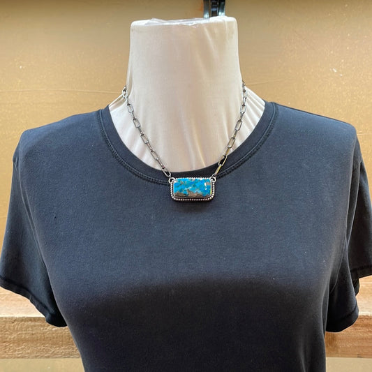 Persian Turquoise Bar 16” Necklace