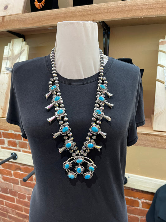 Cripple Creek Turquoise Squash Blossom