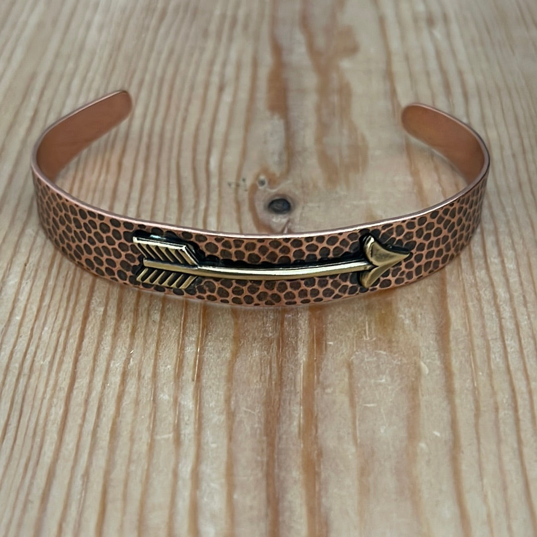 6" - 7" Copper with Brass Arrow Bracelet