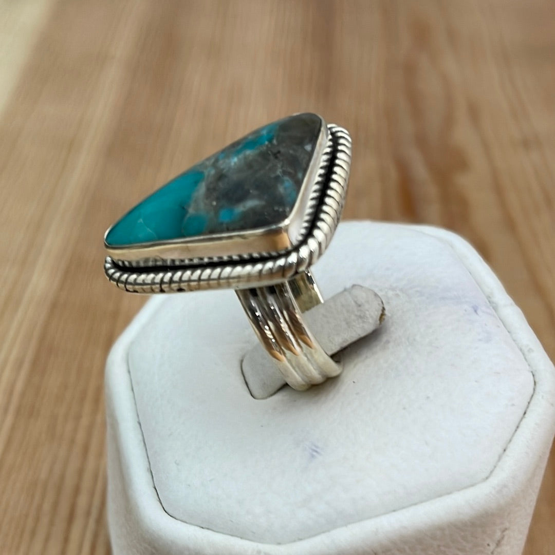 6.5 - Kingman Turquoise Triangle Ring