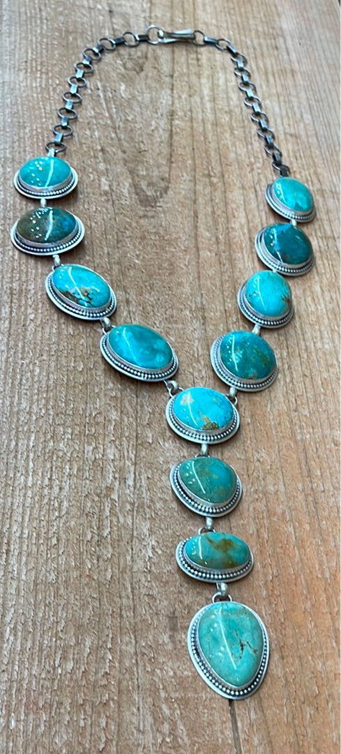 Royston Turquoise Lariat Necklace