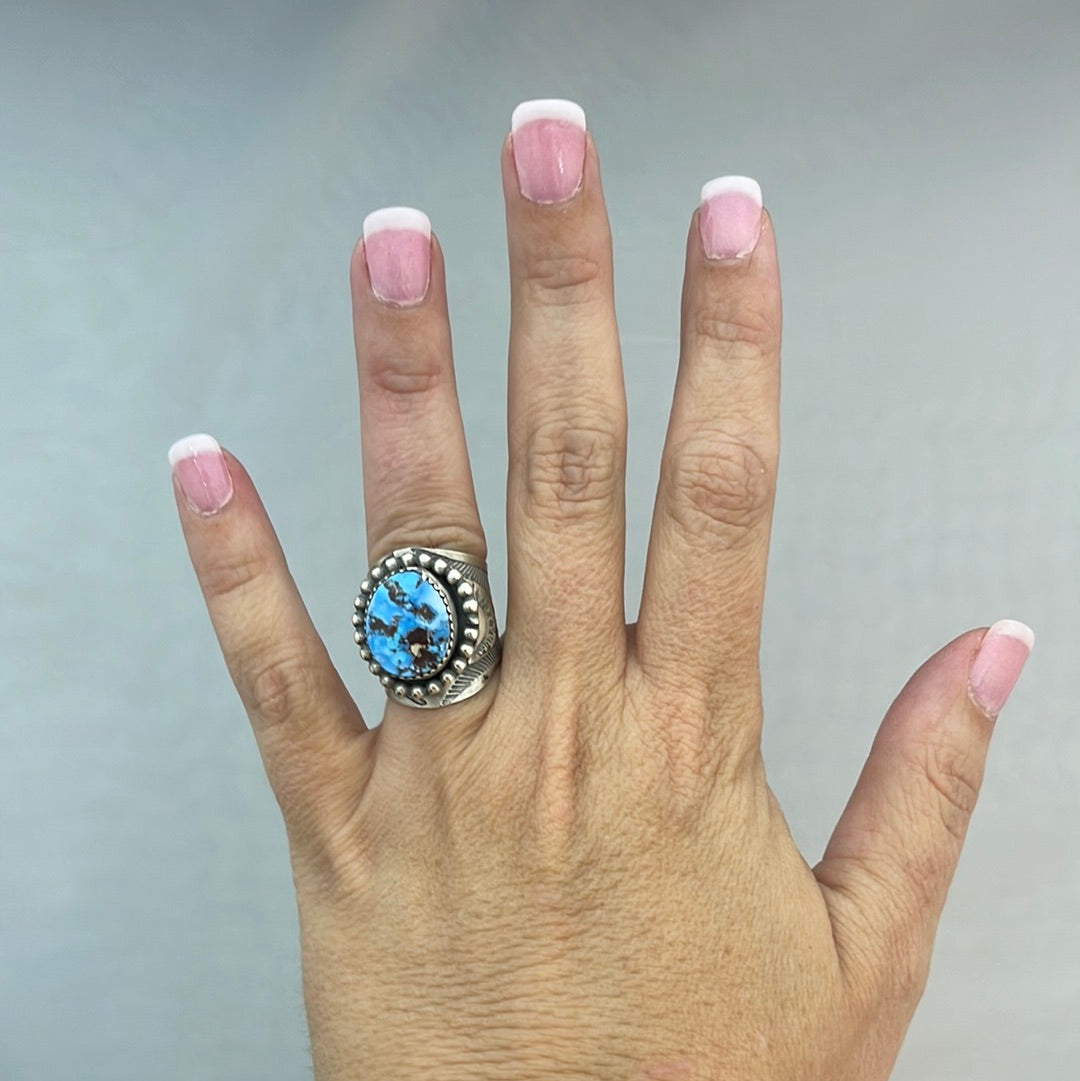 5.0 - Golden Hills Turquoise with Stamped Band