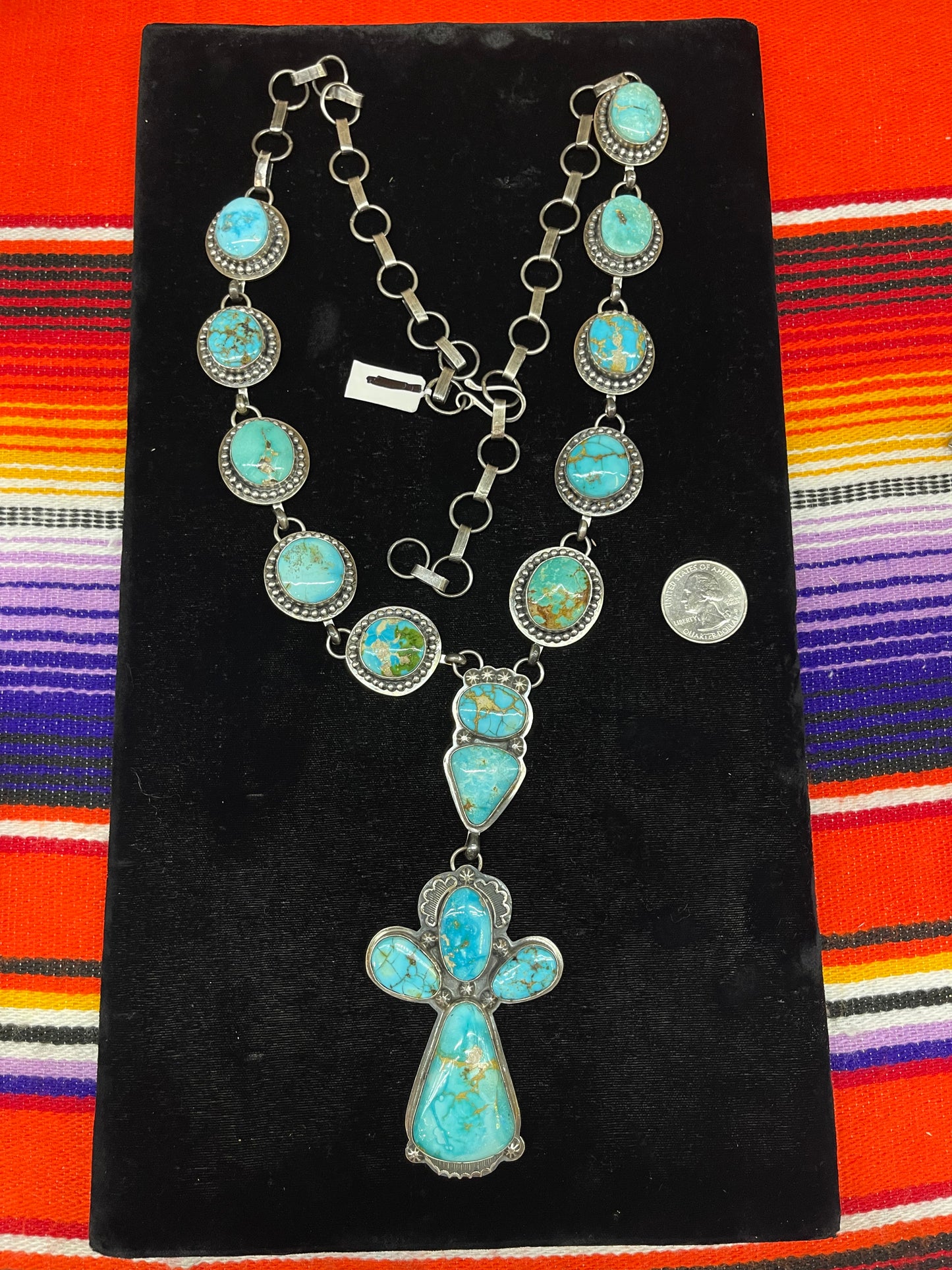 Sonoran Gold Turquoise Cross Necklace