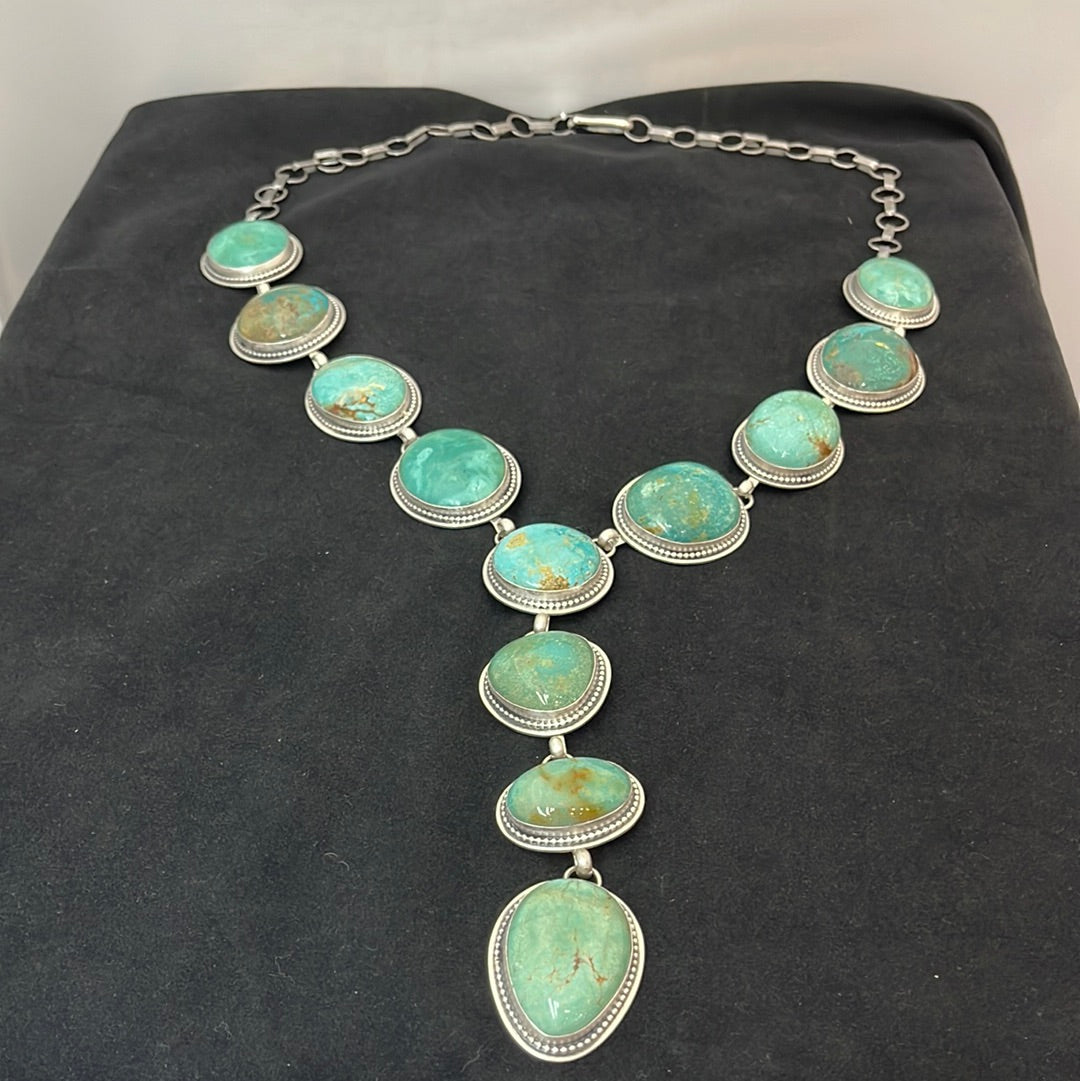 Royston Turquoise 32” Necklace + 7” Drop