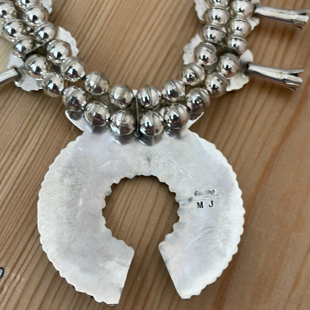 White Buffalo Squash Blossom 22" Necklace