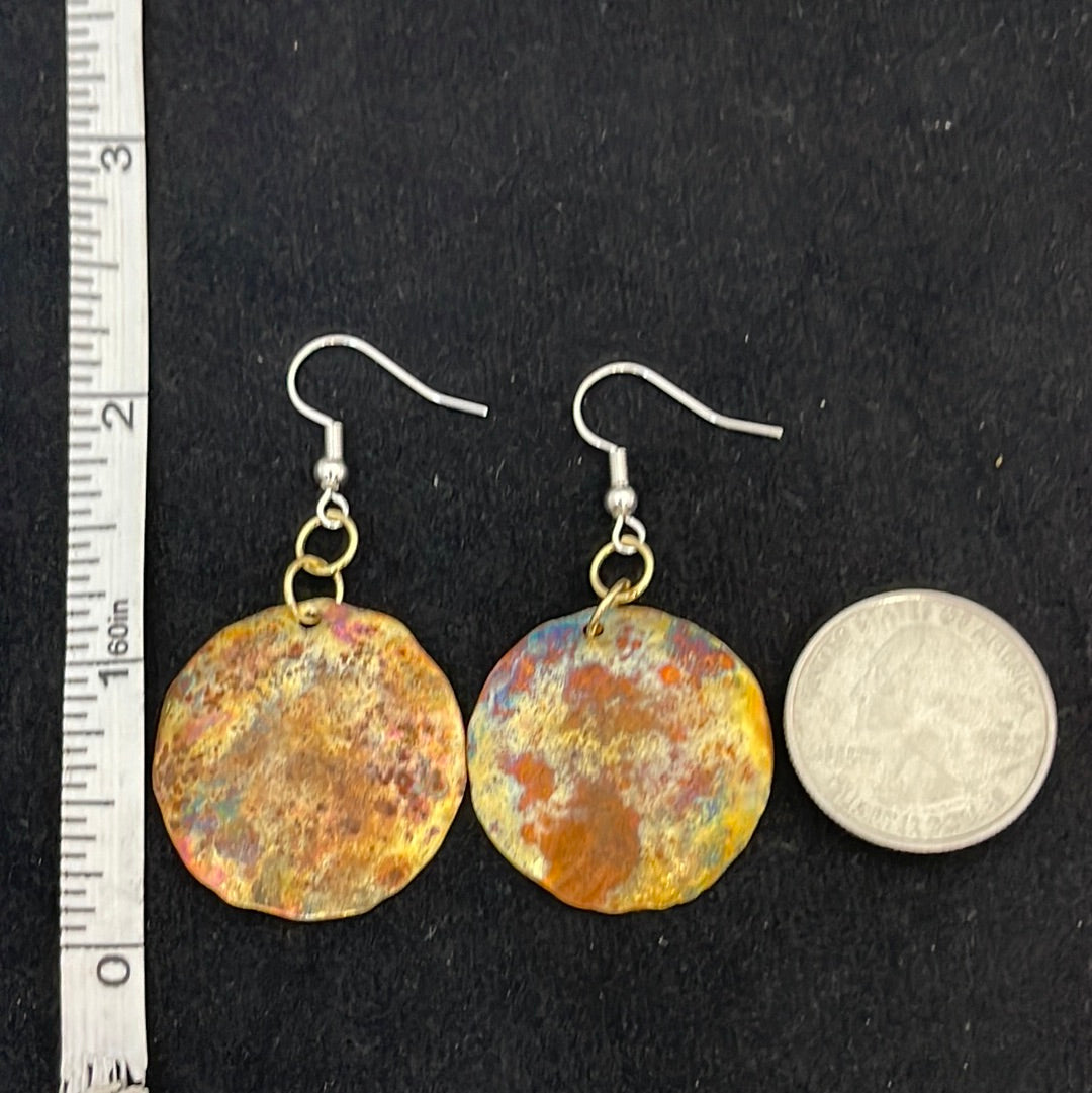 Copper Rounds on Hook Earrings