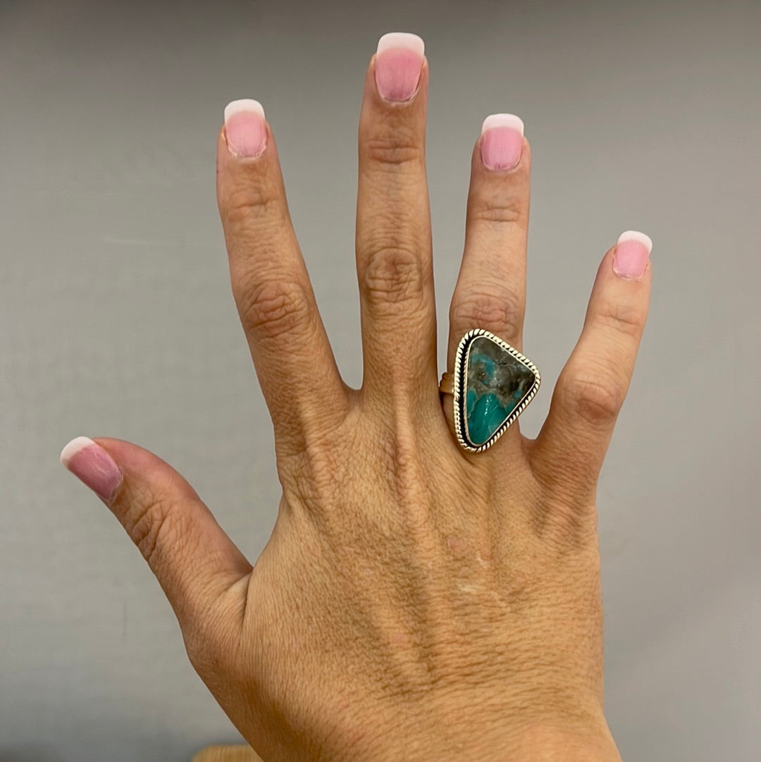 6.5 - Kingman Turquoise Triangle Ring