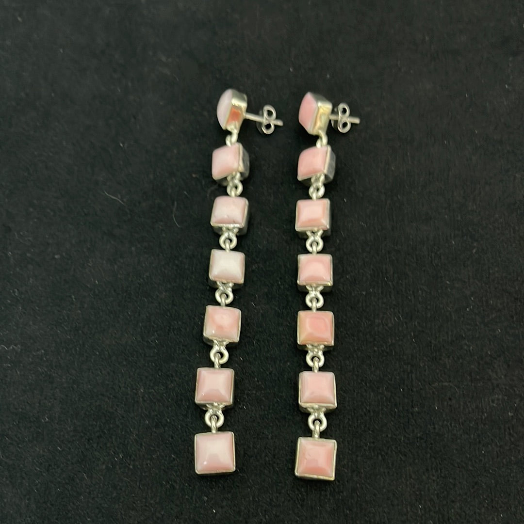 Pink Conch Post 4” Dangle Earrings