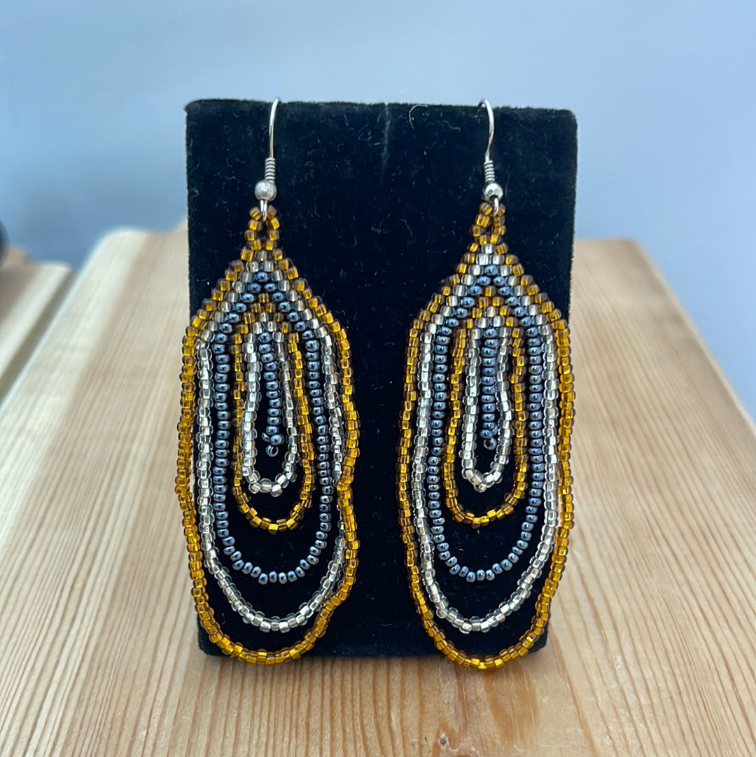 Gold Layered Seed Bead Earrings