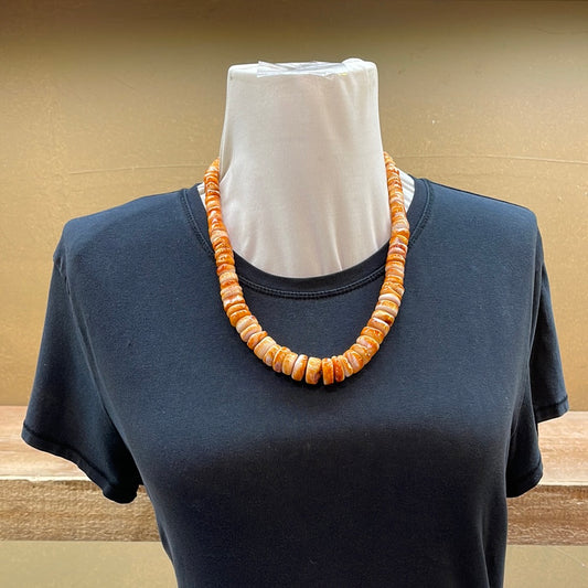 Graduated Spiny Oyster Shell 19” Necklace