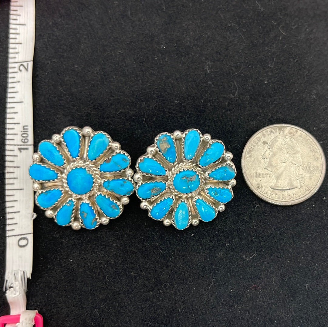 Turquoise Medium Cluster Post Earrings