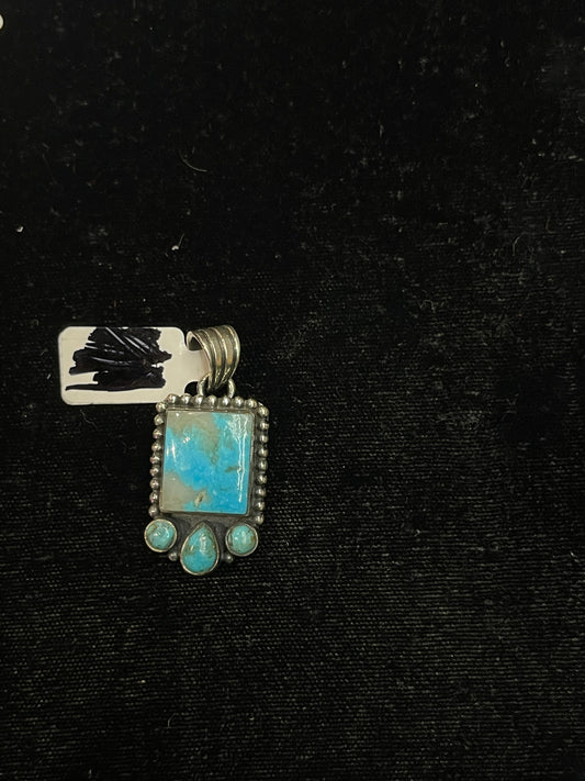 Kingman Turquoise Square Pendant