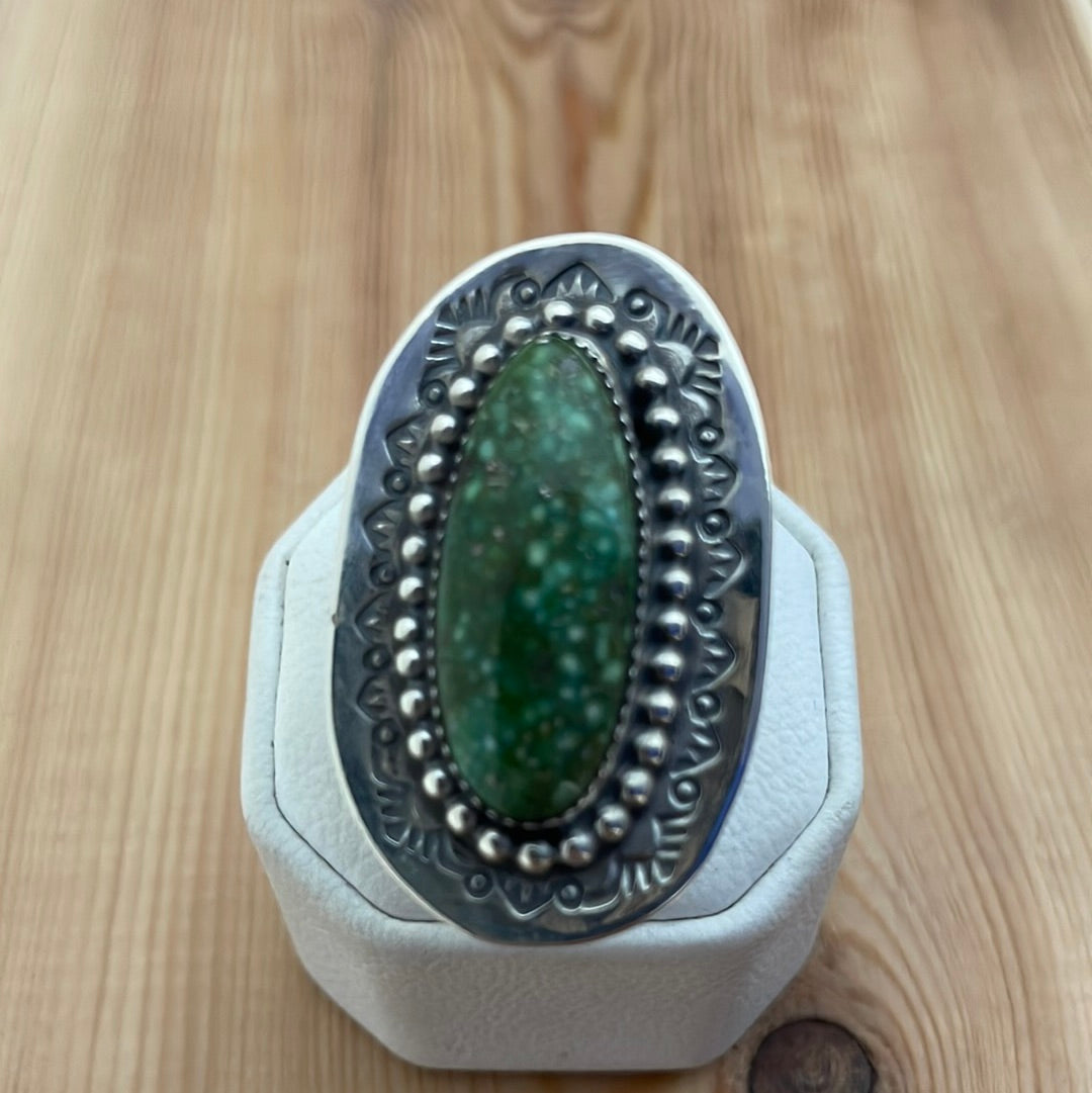 Adjustable Green Turquoise Ring