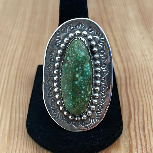 Adjustable Green Turquoise Ring