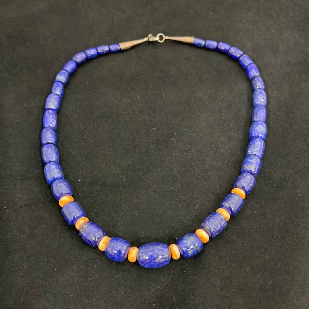 Lapis & Spiny Oyster Shell 19" Necklace