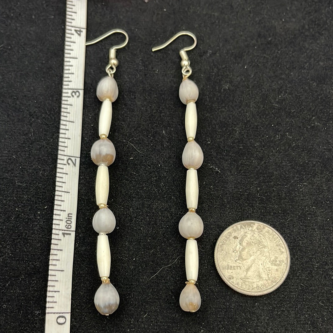 4” Cherokee Corn Beads & Bone Earrings