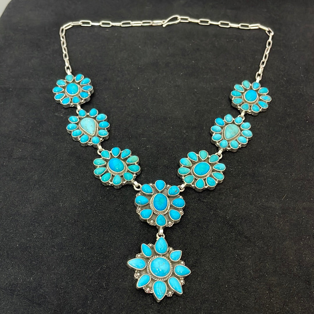 Sleeping Beauty Turquoise Lariat 26" Necklace