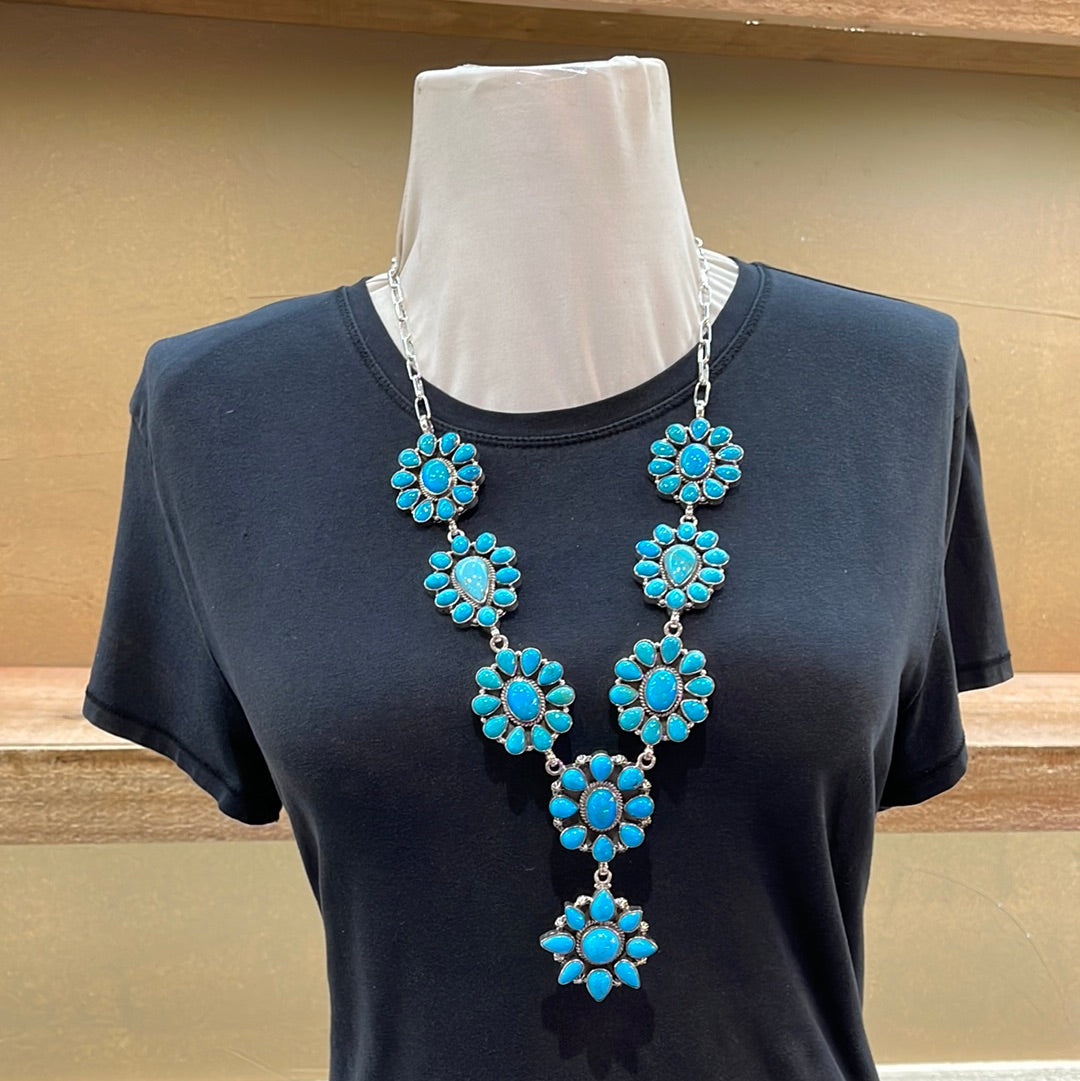 Sleeping Beauty Turquoise Lariat 26" Necklace