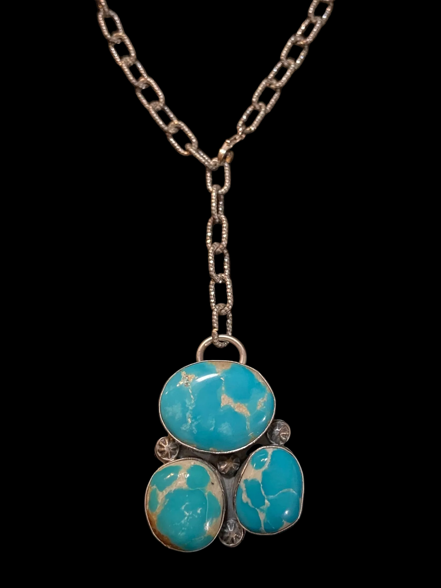 20" White Water Turquoise Lariat Necklace