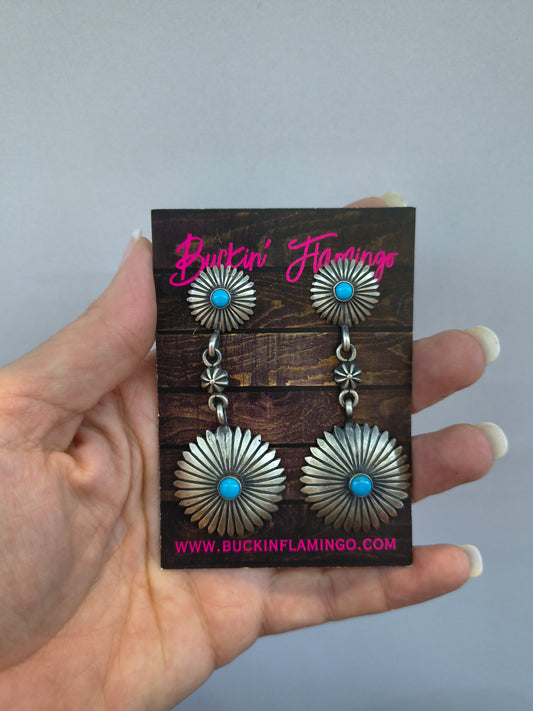 Turquoise Sterling Silver Dangle Earrings