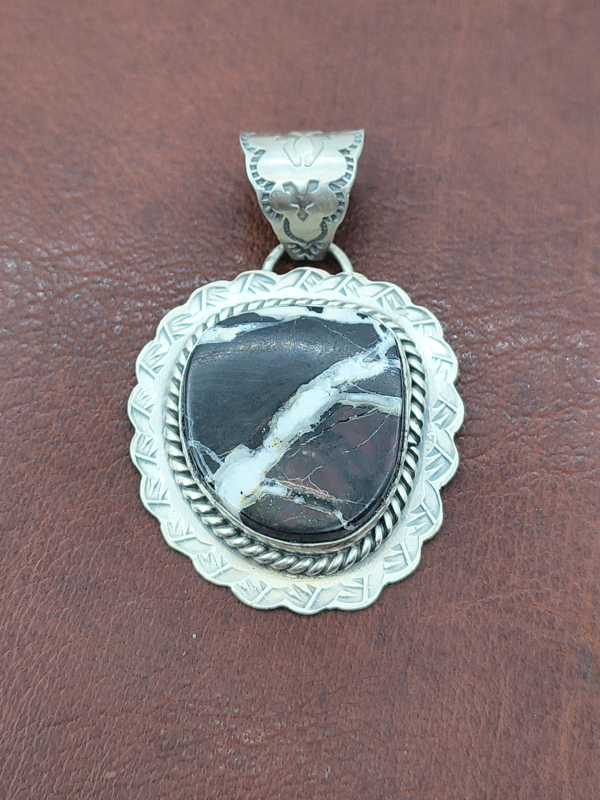 White Buffalo Pendant by Stamped "L" by Artist