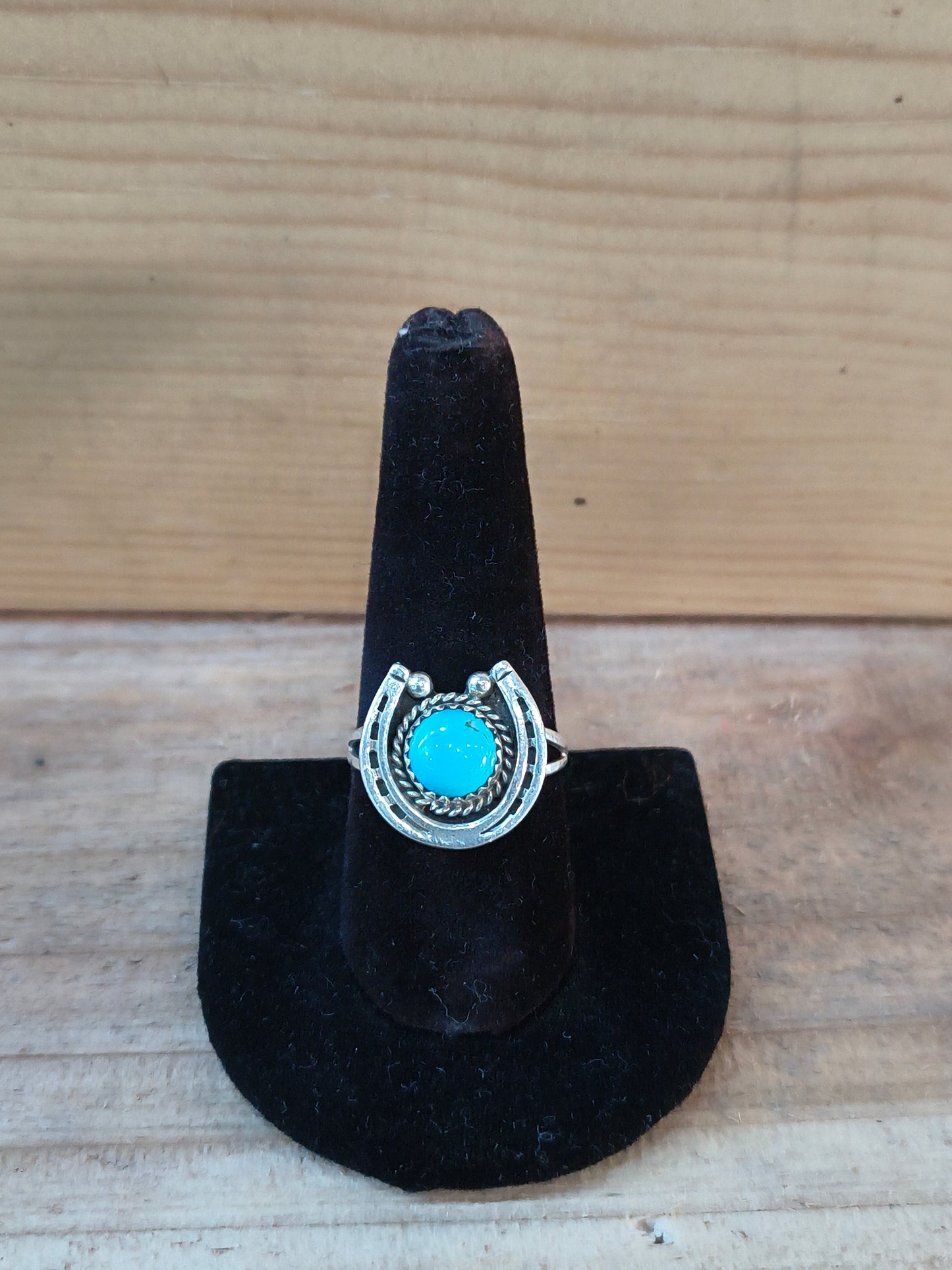 Horseshoe Sleeping Beauty Turquoise Ring