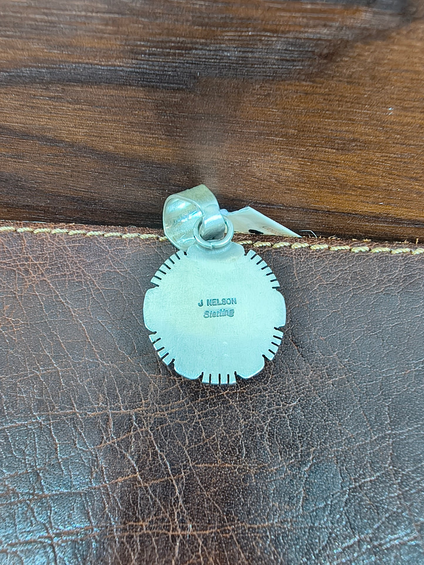 Egyptian Turquoise Pendant by John Nelson, Navajo made (10mm bale)
