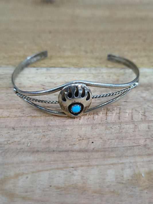 Bear Paw Shadow Box Cuff Bracelet