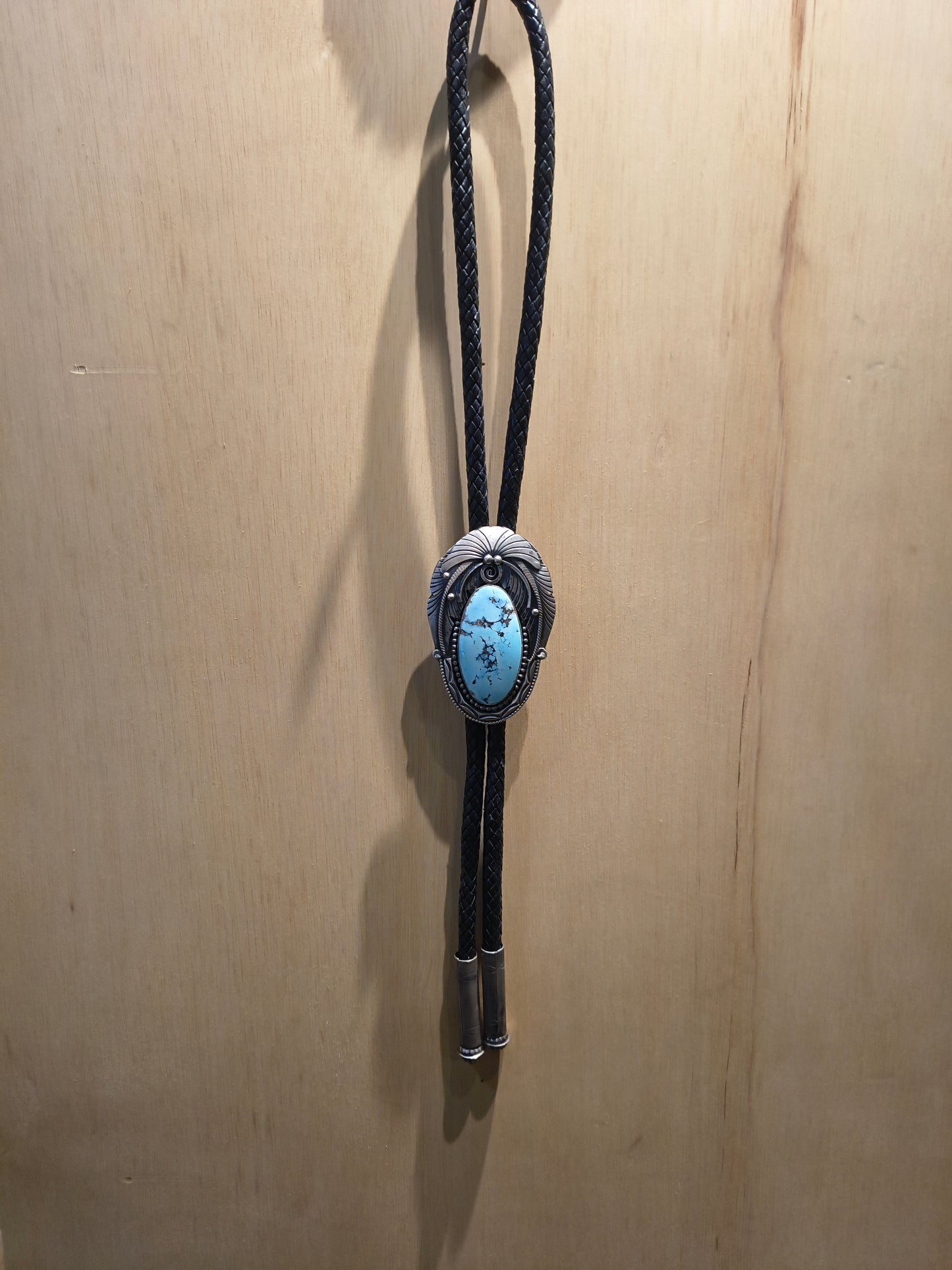 Bolo with Oval Golden Hills Turquoise by Zia, Navajo