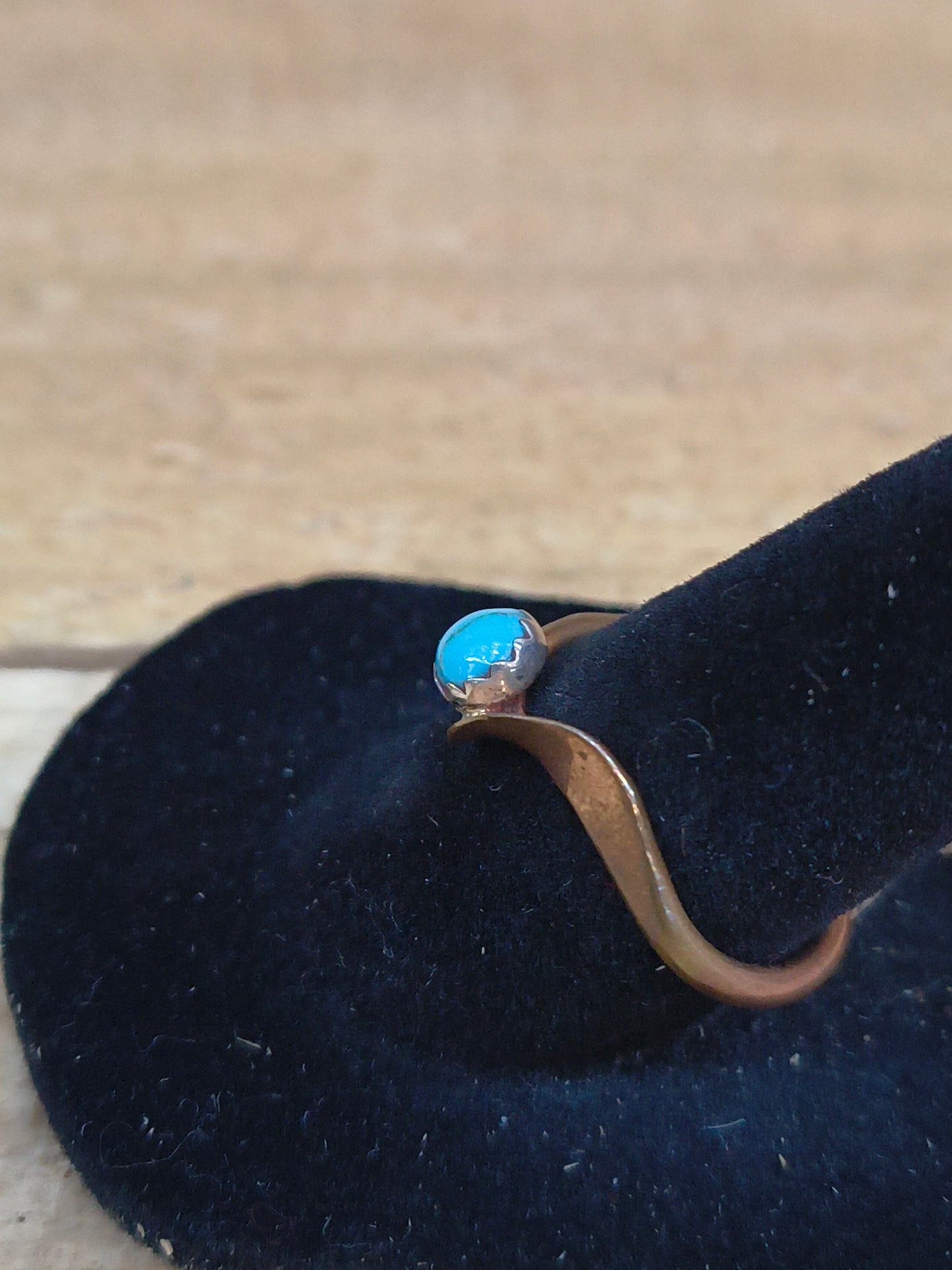 Half Copper Twist with Turquoise Stone