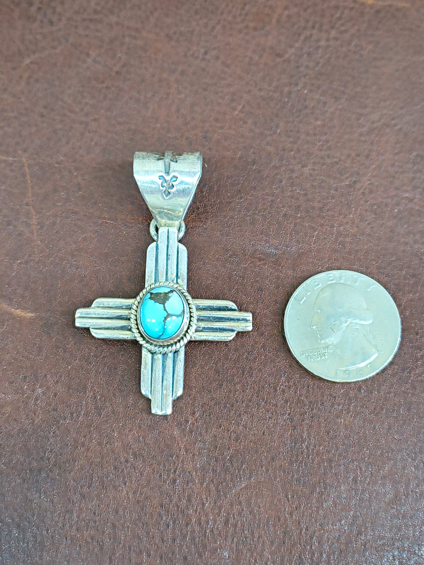 Egyptian Turquoise Zia Symbol Pendant 11mm Bail by T.